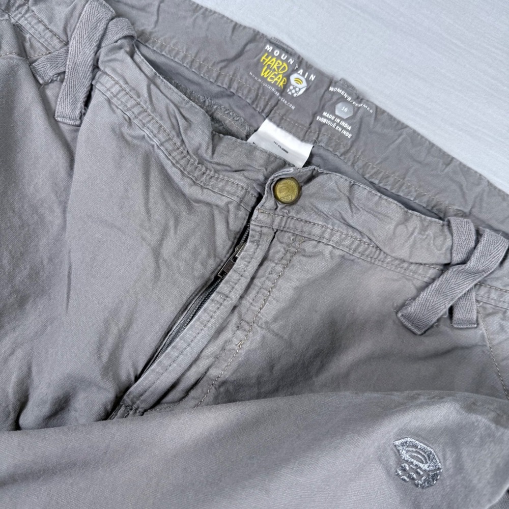 Mountain Hardwear Women Capris Pants Size 16 Gray Organic Cotton Hemp Blend‎